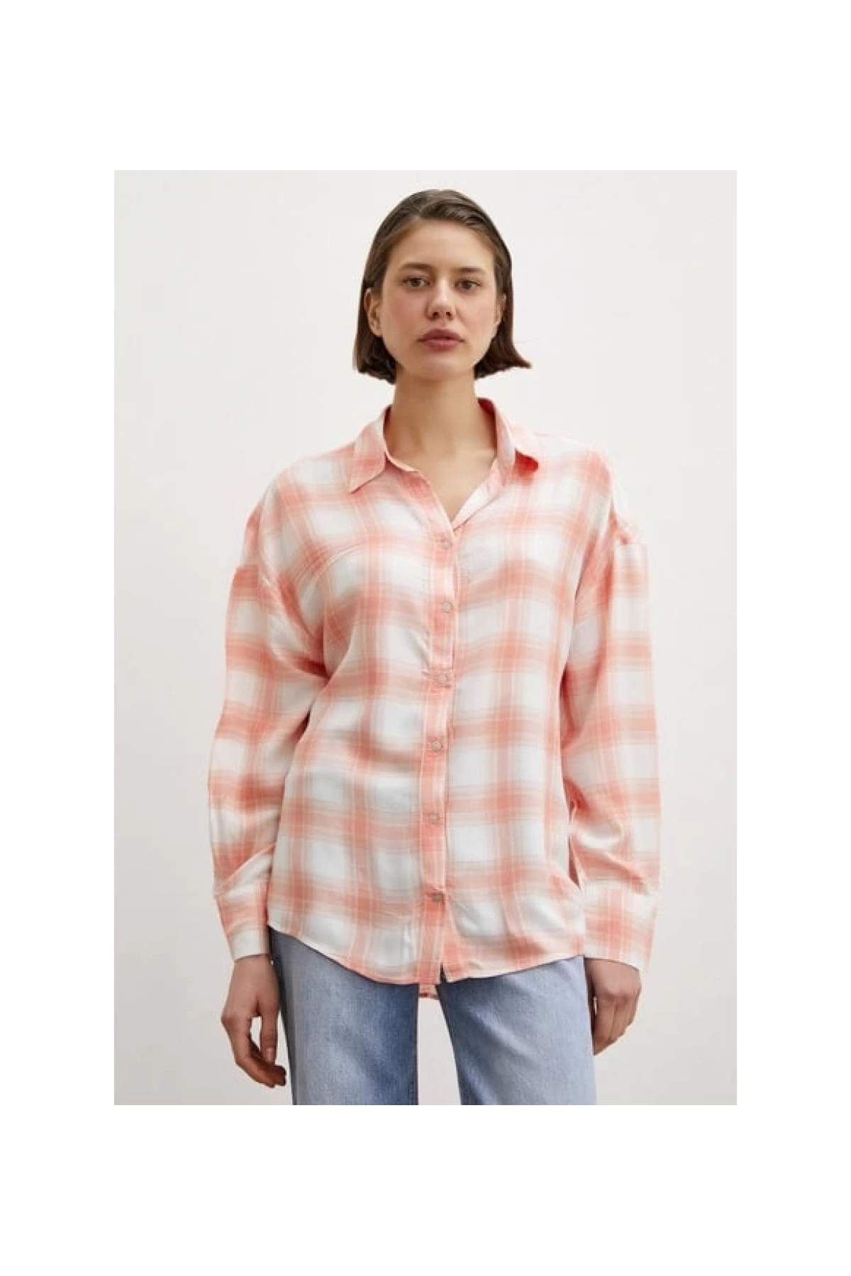 Ekoseli Oversize Gömlek