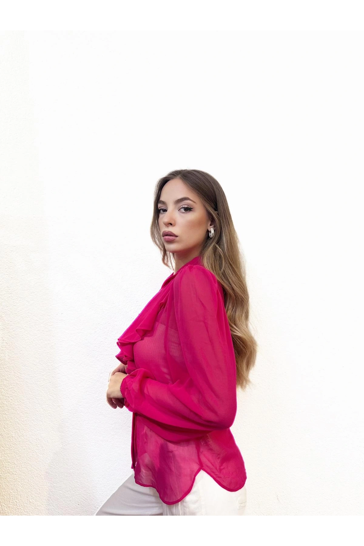 Fırfırlı Volanlı Gömlek