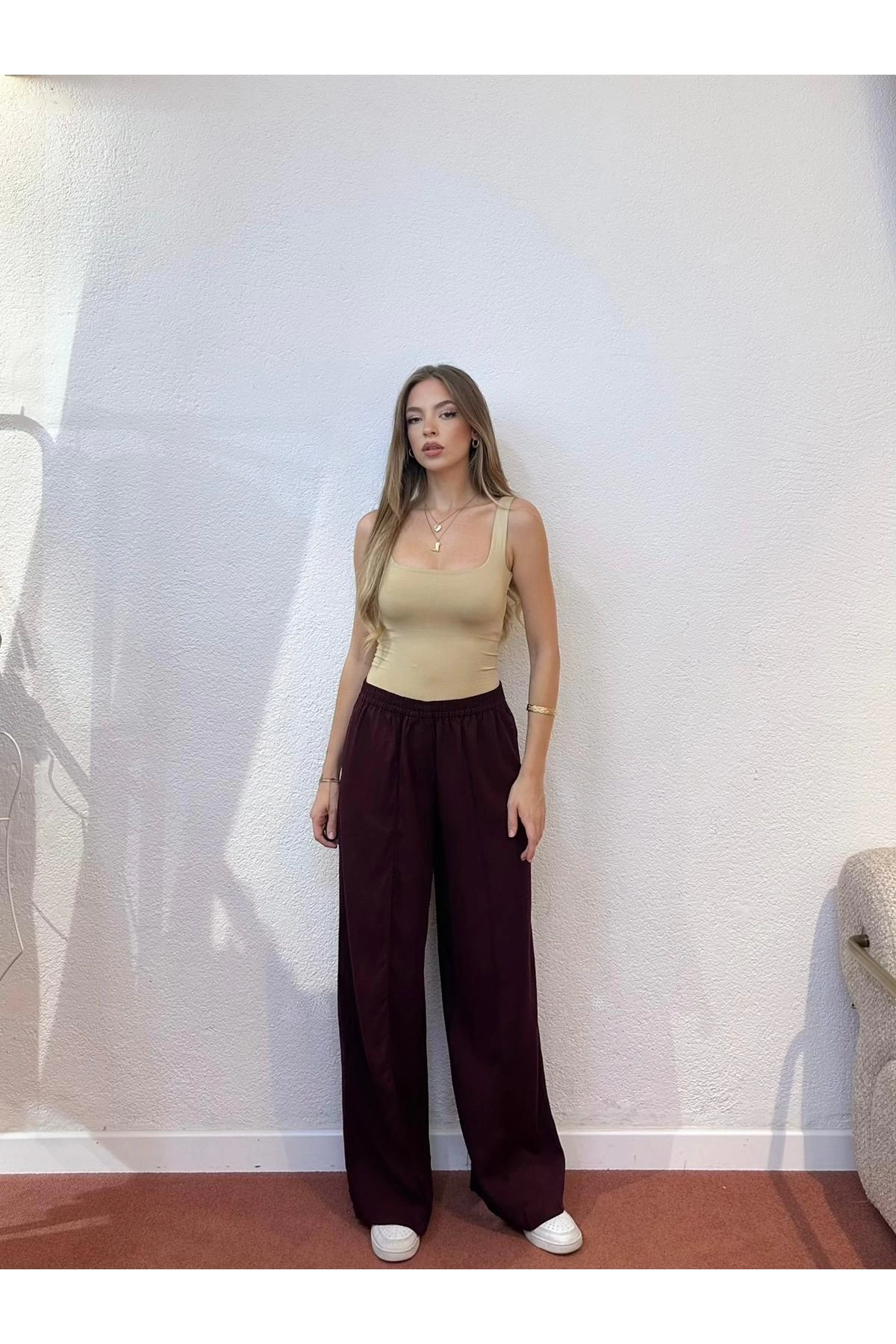 Geniş Paça Yüksek Bel Pantolon