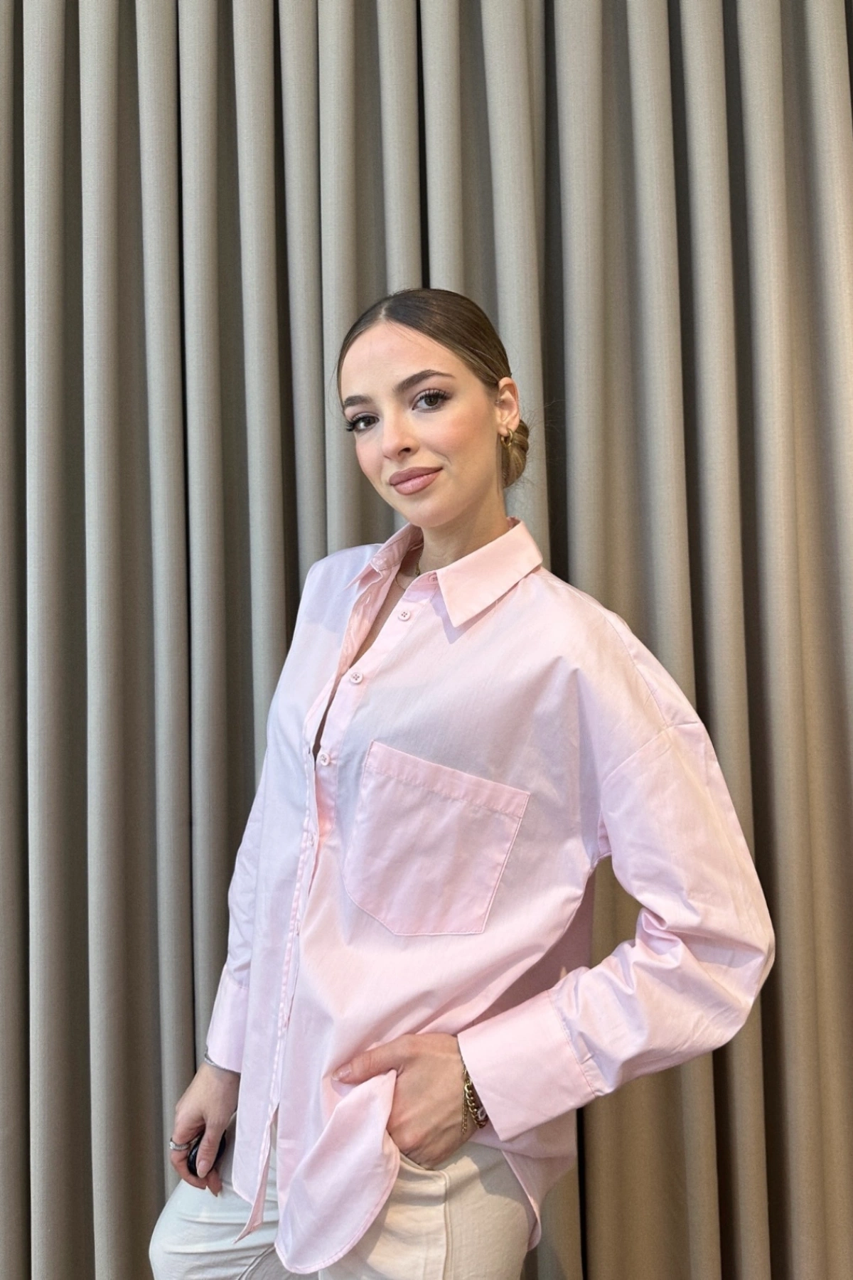 Oversize Pamuklu Gömlek