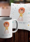 Aslan Tasarımlı Kupa ve Yastık Kılıfı Seti