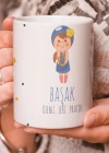 Başak Burcu Özel Sevimli Beyaz Kupa Bardak