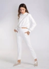 Bel Lastikli Şardonlu İkili Takım-BEYAZ