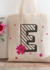 E Harfi Tasarımlı Alışveriş Plaj Bez Çanta