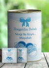 Hoşgeldin Bebek Çikolata Hediye Konservesi - Mavi