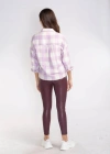 Kesik Uçlu Ekose Gömlek-LİLA