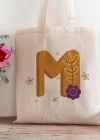 M Harfi Tasarımlı Alışveriş Plaj Bez Çanta