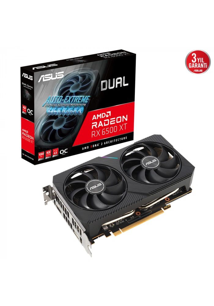 ASUS DUAL-RX6500XT-O4G 4GB GDDR6 HDMI DP 64BİT