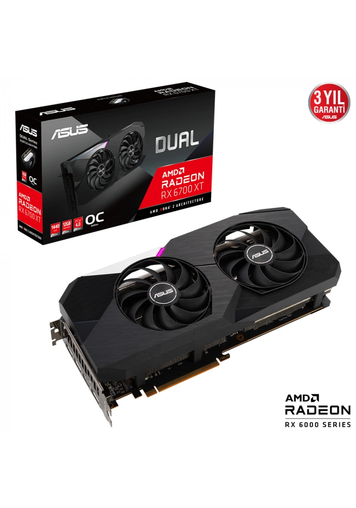 ASUS DUAL-RX6700XT-O12G 12GB GDDR6 HDMI DP 192Bit
