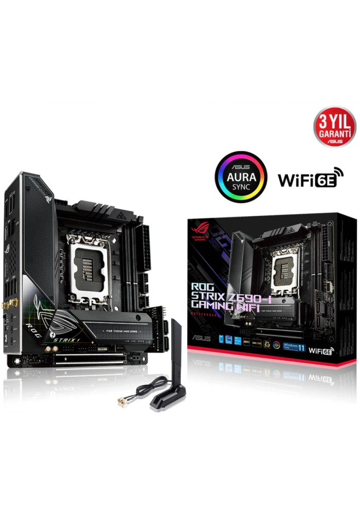 ASUS ROG STRIX Z690-I GAMING WIFI DDR5 6400Mhz(OC) HDMI M.2 Mini ITX 1700p