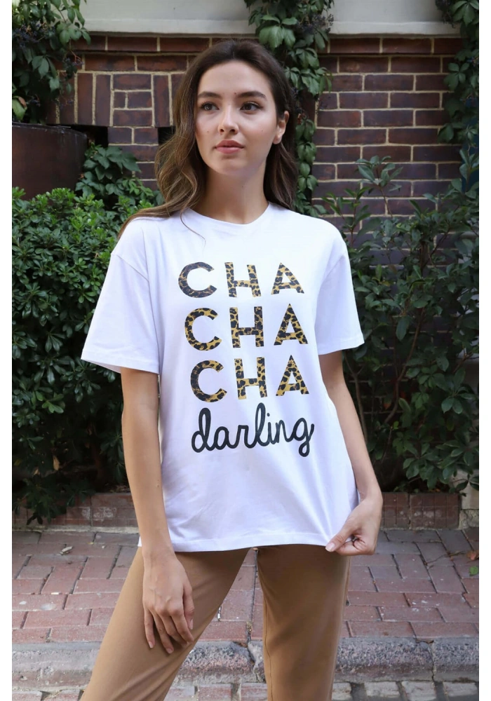 Baskılı Tişört-BEYAZ