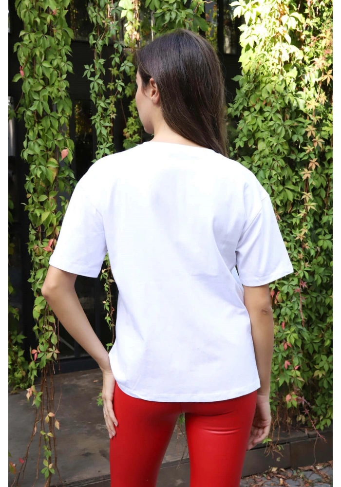 Baskılı Tişört - BEYAZ