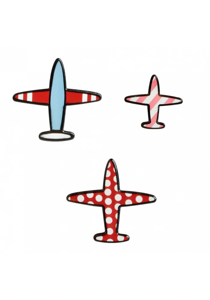 Bayan Liya Uçak Desenli Broş - 3 adet