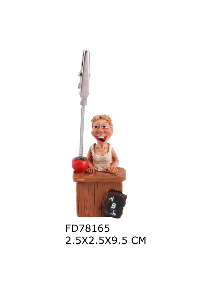 Bayan Öğretmen Figürlü Biblo Piknot Tutgaç