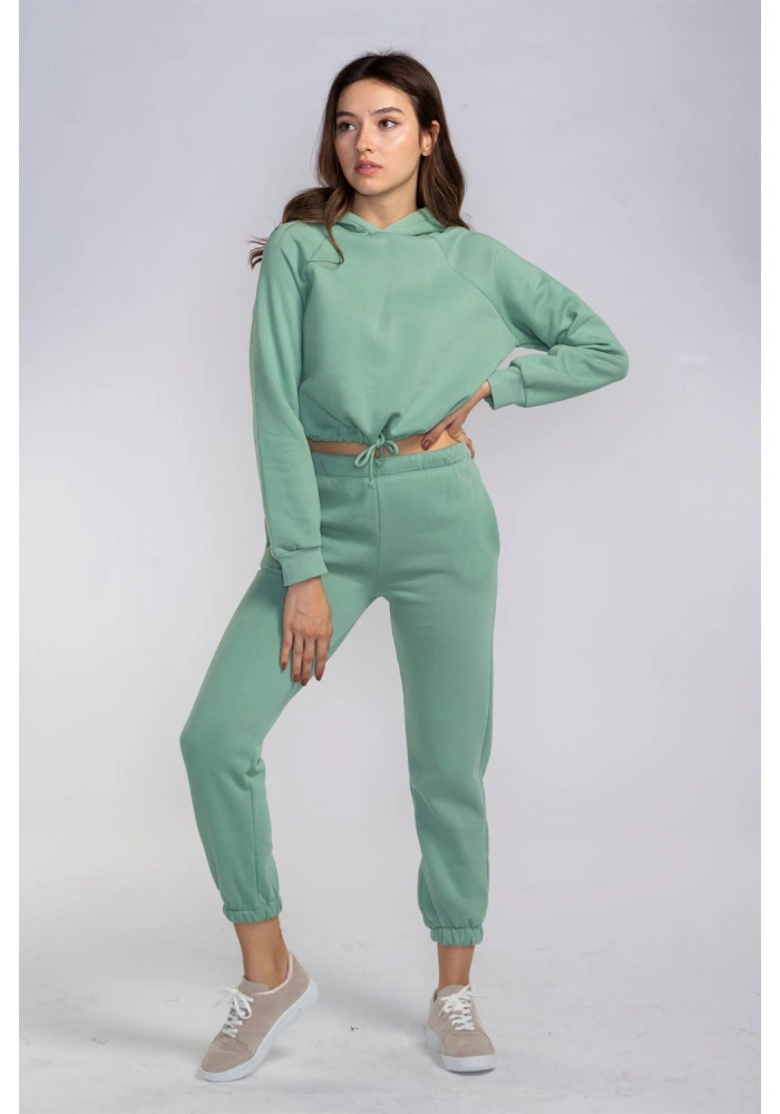 Bel Lastikli Şardonlu İkili Takım-MİNT YEŞİLİ