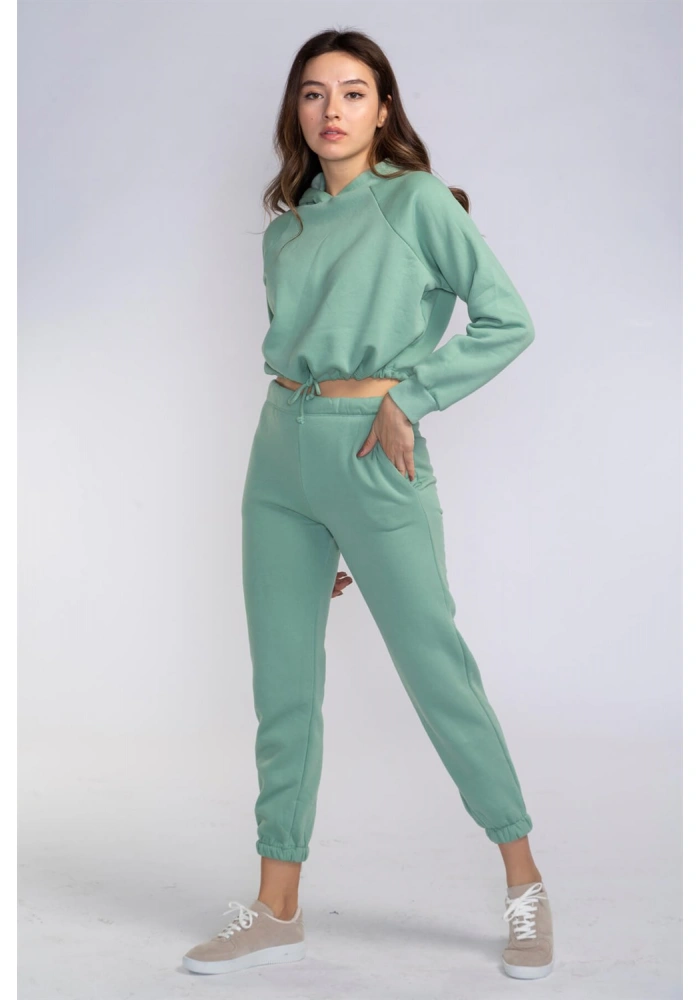 Bel Lastikli Şardonlu İkili Takım-MİNT YEŞİLİ