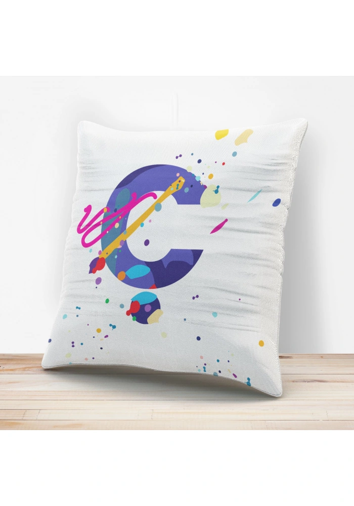 Ç Harfi Tasarımlı Yastık Kılıfı