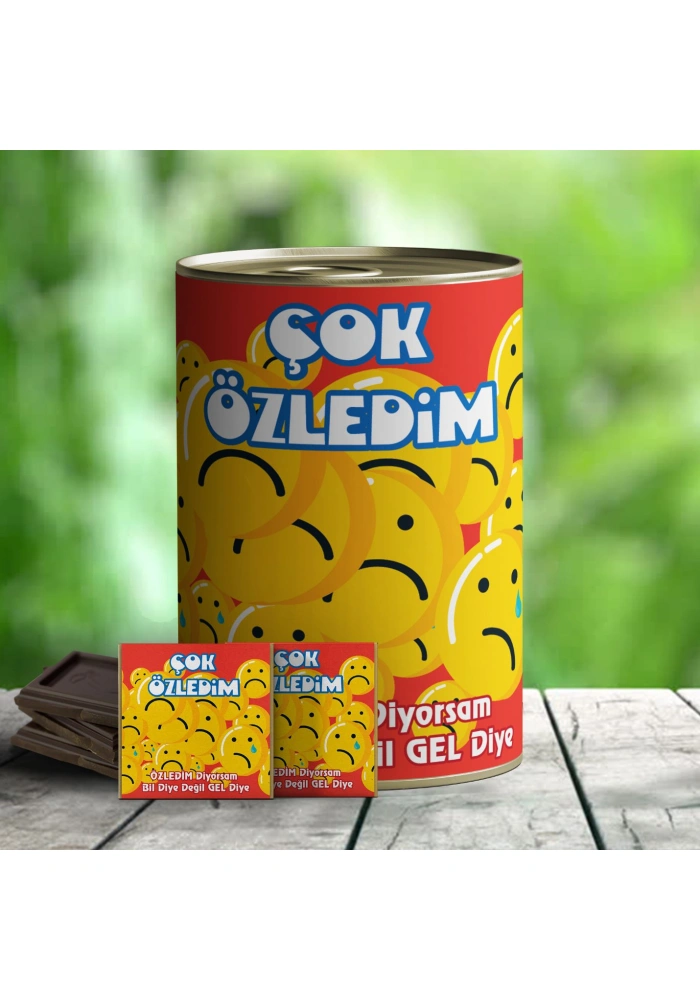 Çok Özledim Temalı Hediye Çikolata Konservesi