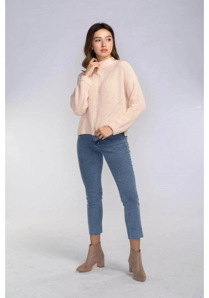 Delikli Örgü Kazak-PUDRA