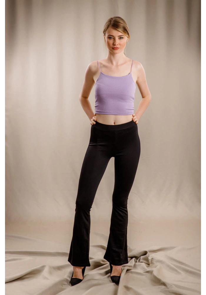 İspanyol Paça Tayt - SİYAH