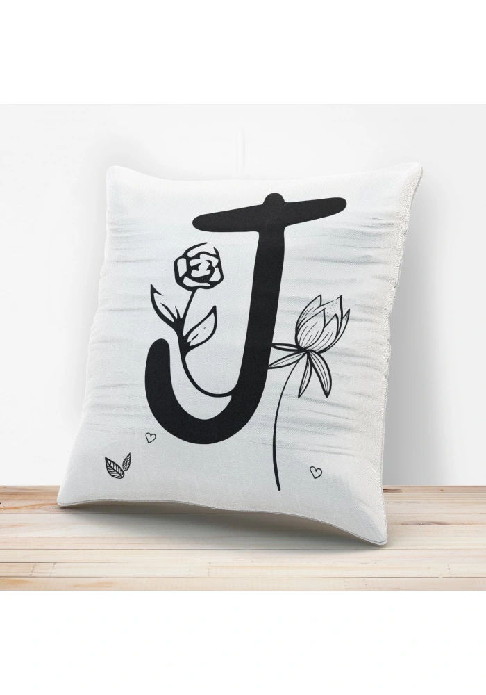 J Harfi Tasarımlı Yastık Kılıfı