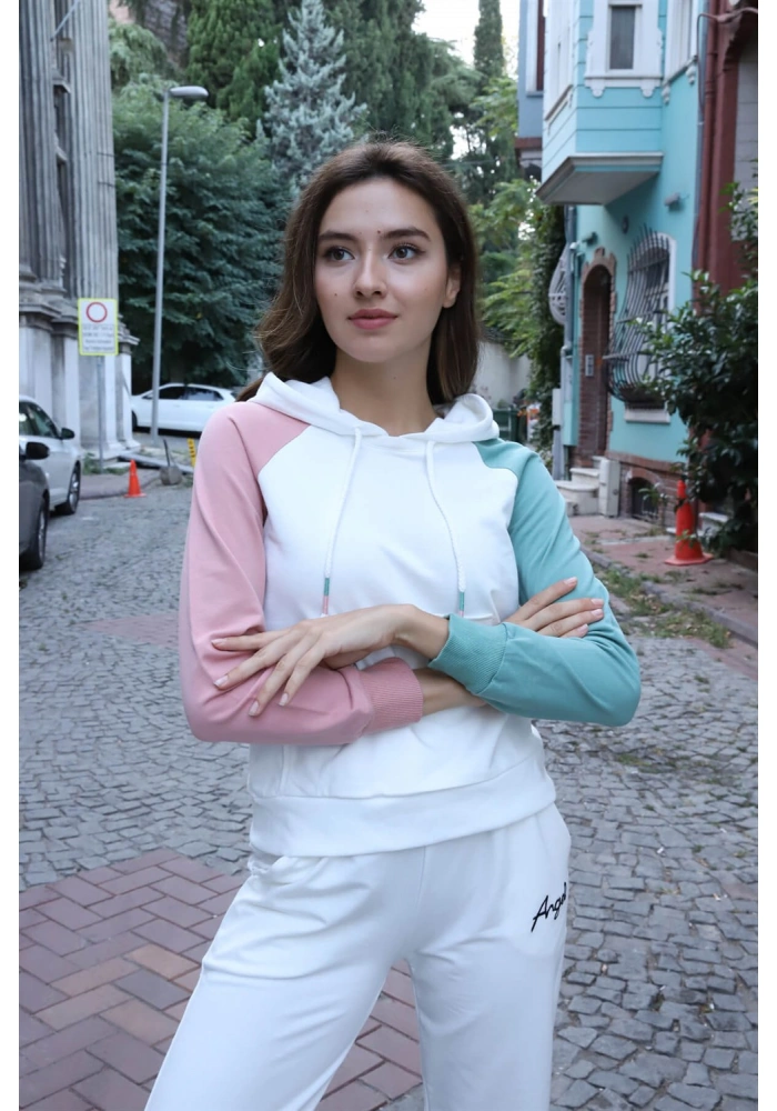 Kanguru Cepli Sweatshirt - BEYAZ