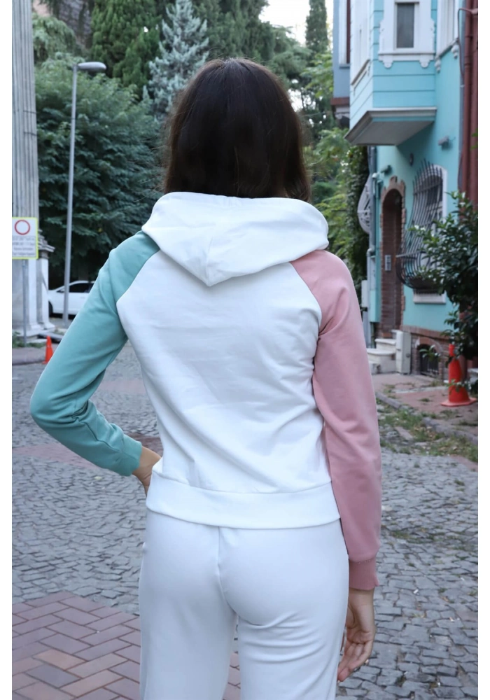 Kanguru Cepli Sweatshirt - BEYAZ