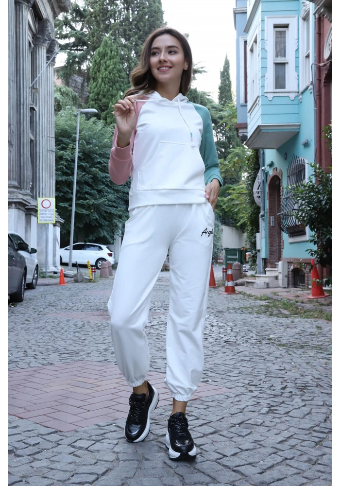 Kanguru Cepli Sweatshirt - BEYAZ