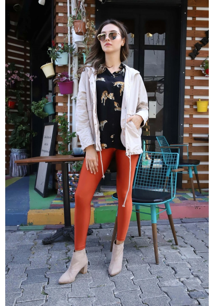 Kapüşonlu Kordonlu Yağmurluk- BEJ