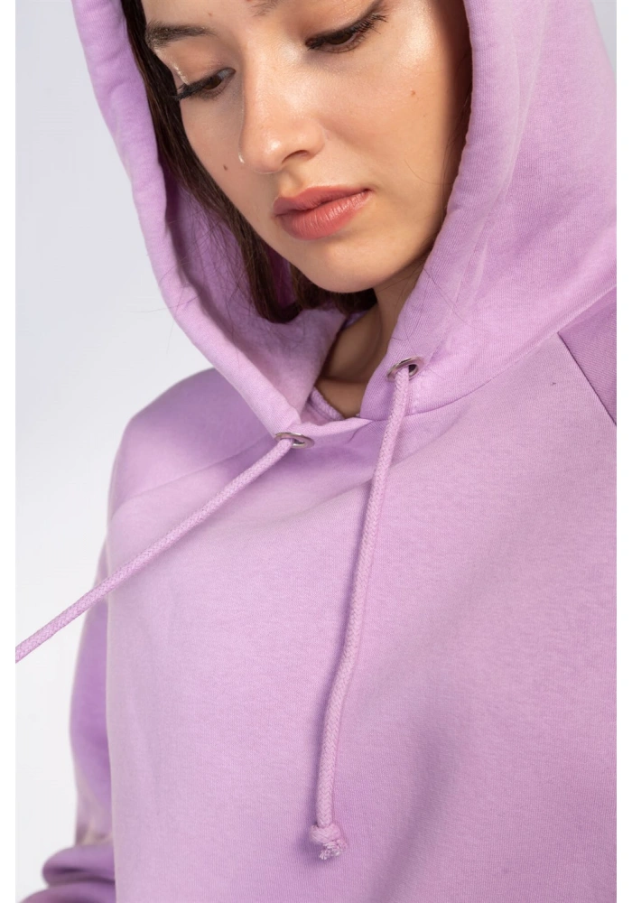 Kapüşonlu Şardonlu Sweatshirt-LİLA