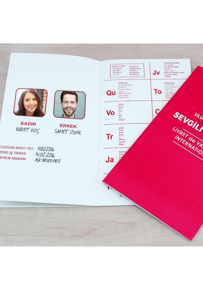 Kişiye Özel Fotoğraflı Sevgili Cüzdan