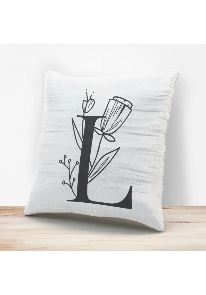 L Harfi Tasarımlı Yastık Kılıfı