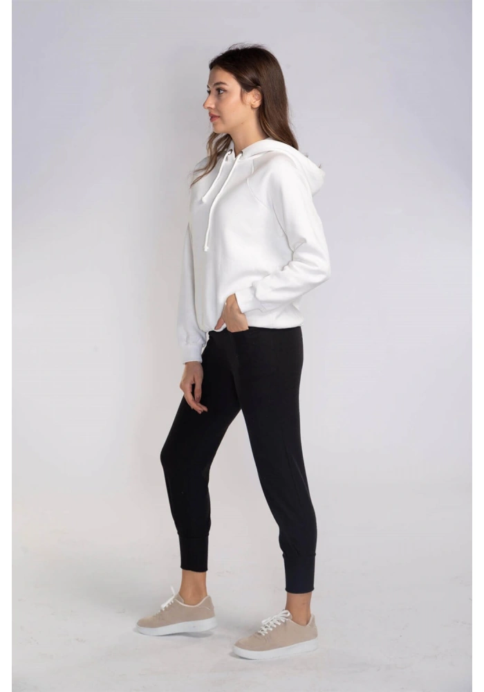 Lastikli Cepli Triko Eşofman Altı-SİYAH