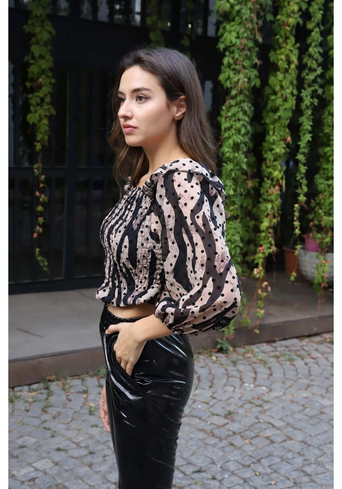 Madonna Yaka Crop Bluz - BEJ