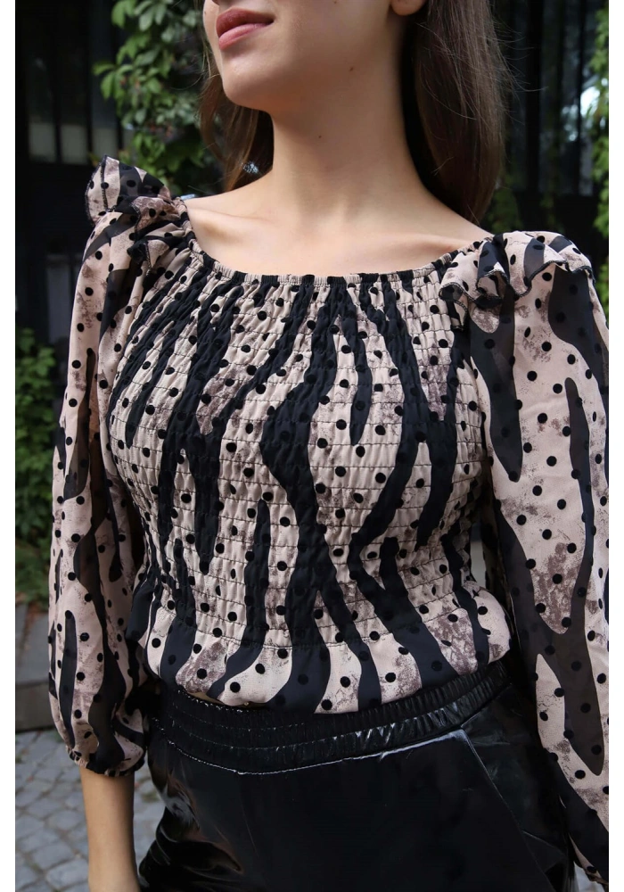 Madonna Yaka Crop Bluz - BEJ