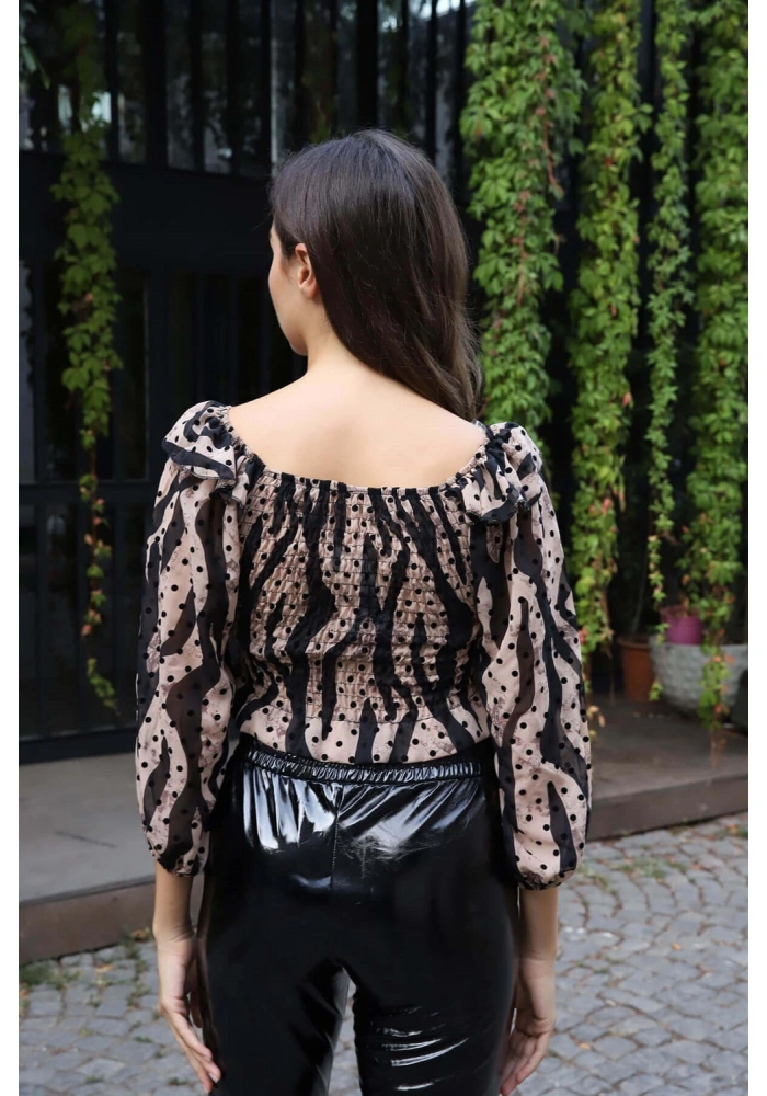 Madonna Yaka Crop Bluz - BEJ