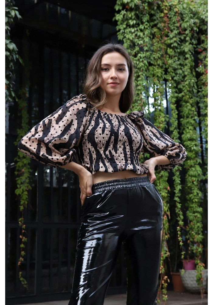 Madonna Yaka Crop Bluz - BEJ