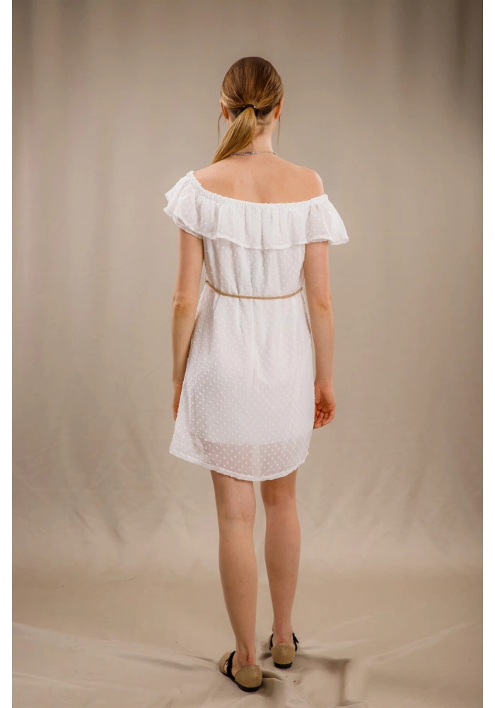 Madonna Yaka Elbise - BEYAZ