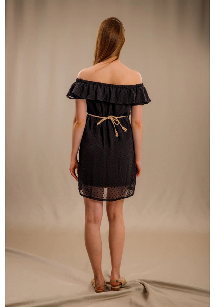 Madonna Yaka Elbise - SİYAH