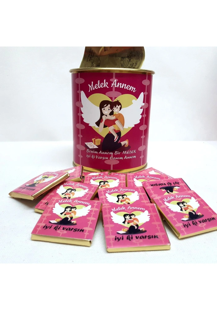 Melek Annem Temalı Hediye Çikolata Konservesi