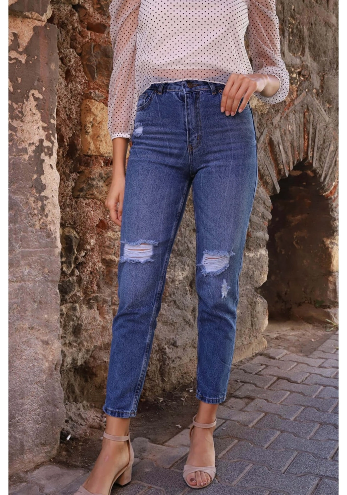 MOM Jeans - LACİVERT