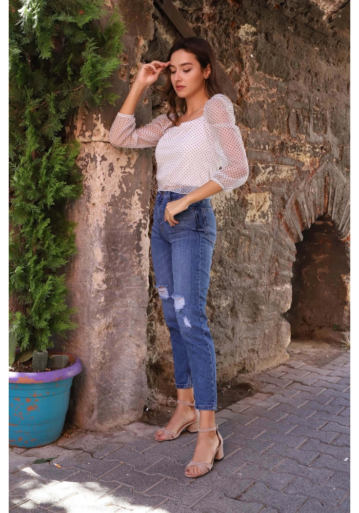 MOM Jeans - LACİVERT