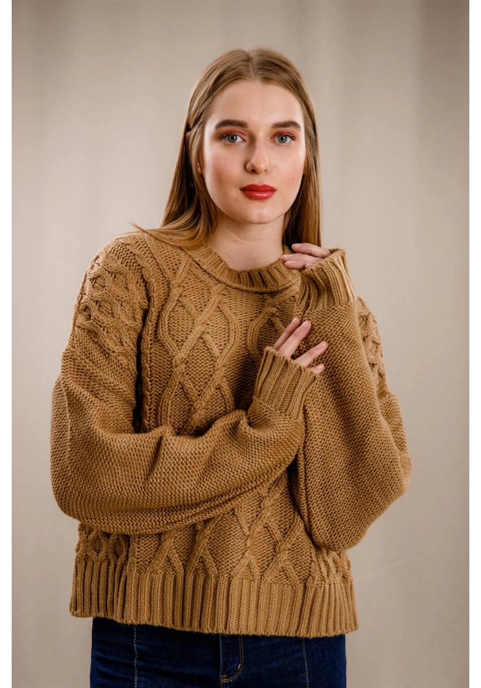 Örgü Kazak-KAHVERENGİ