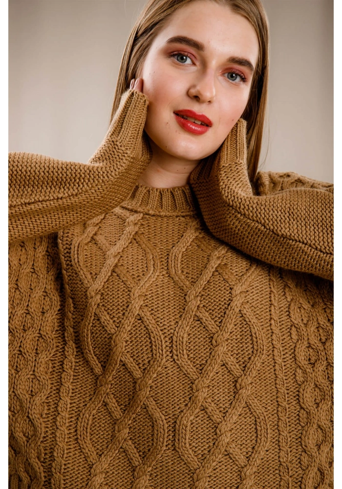 Örgü Kazak-KAHVERENGİ