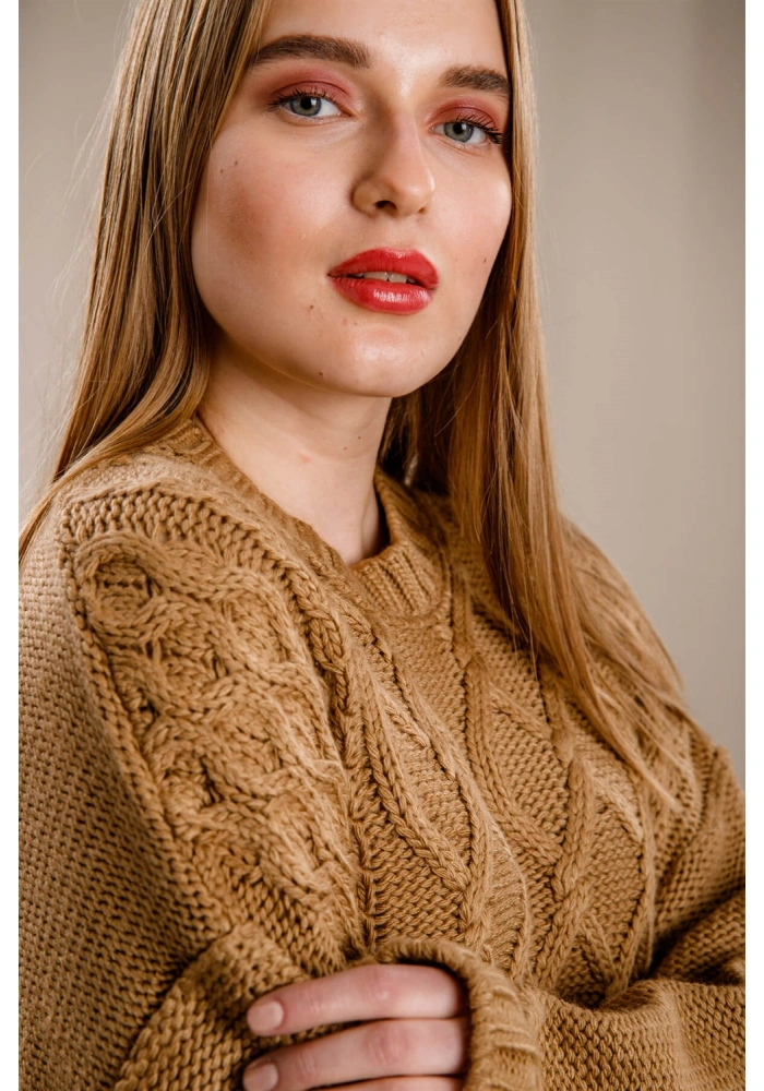 Örgü Kazak-KAHVERENGİ