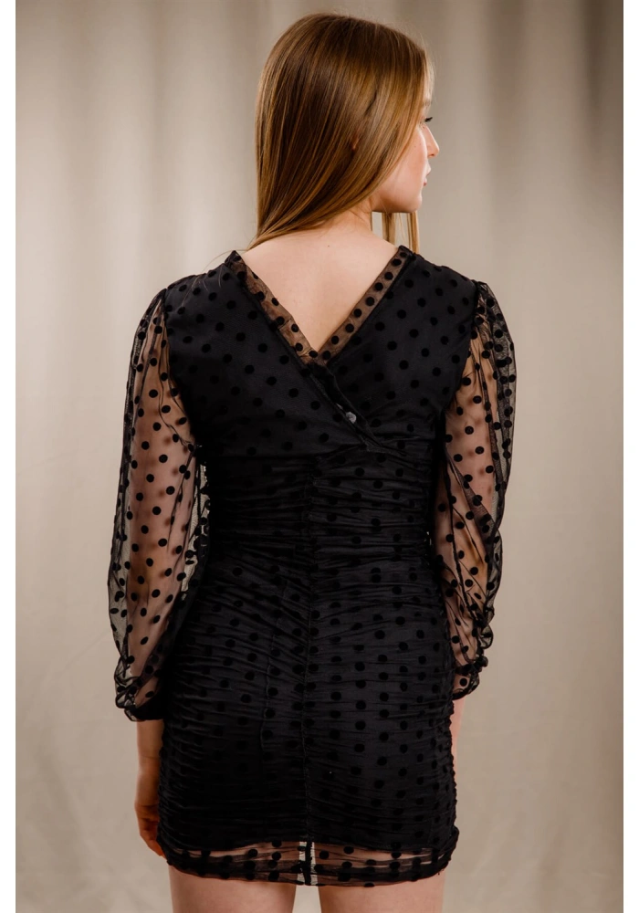 Puantiyeli Elbise - SİYAH