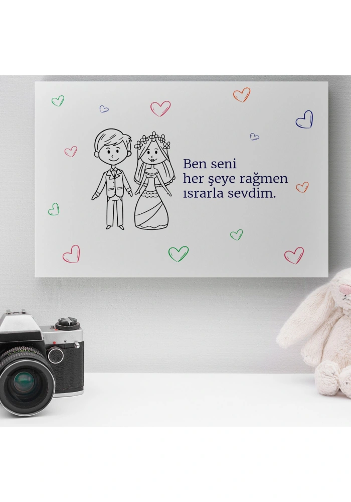 Romantik Tasarımlı Mini Kanvas Tablo - No10