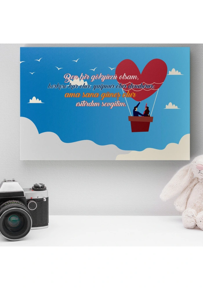 Romantik Tasarımlı Mini Kanvas Tablo - No2