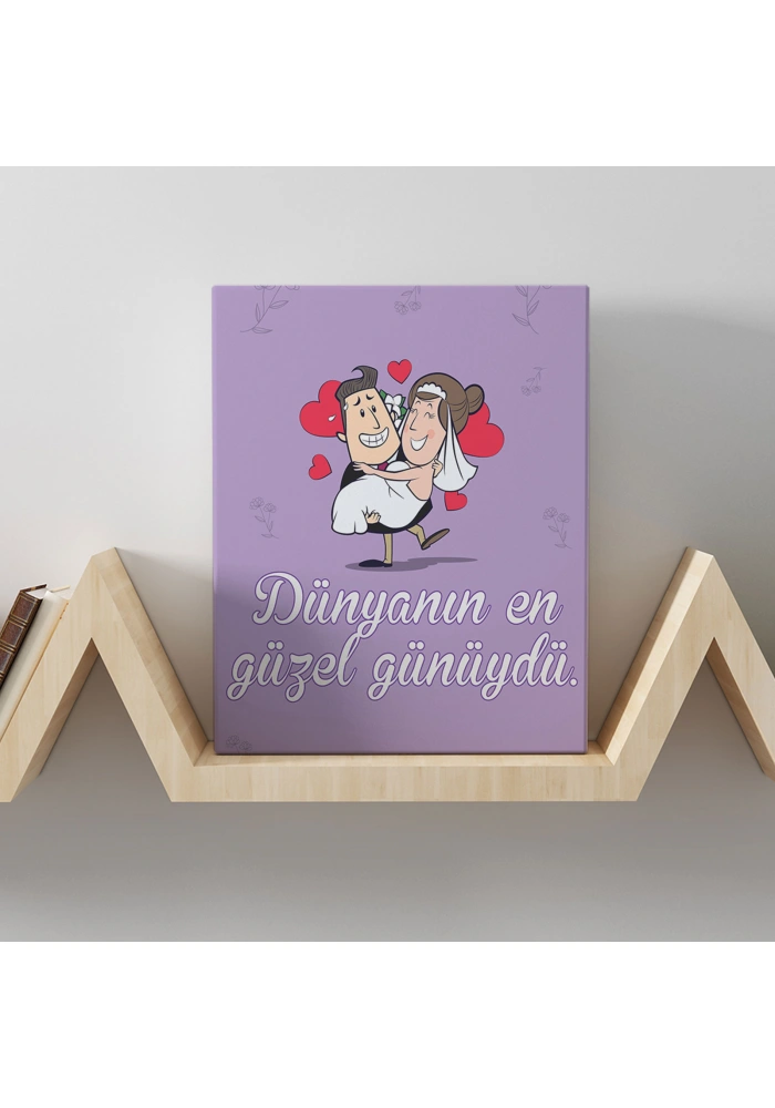 Romantik Tasarımlı Mini Kanvas Tablo - No21