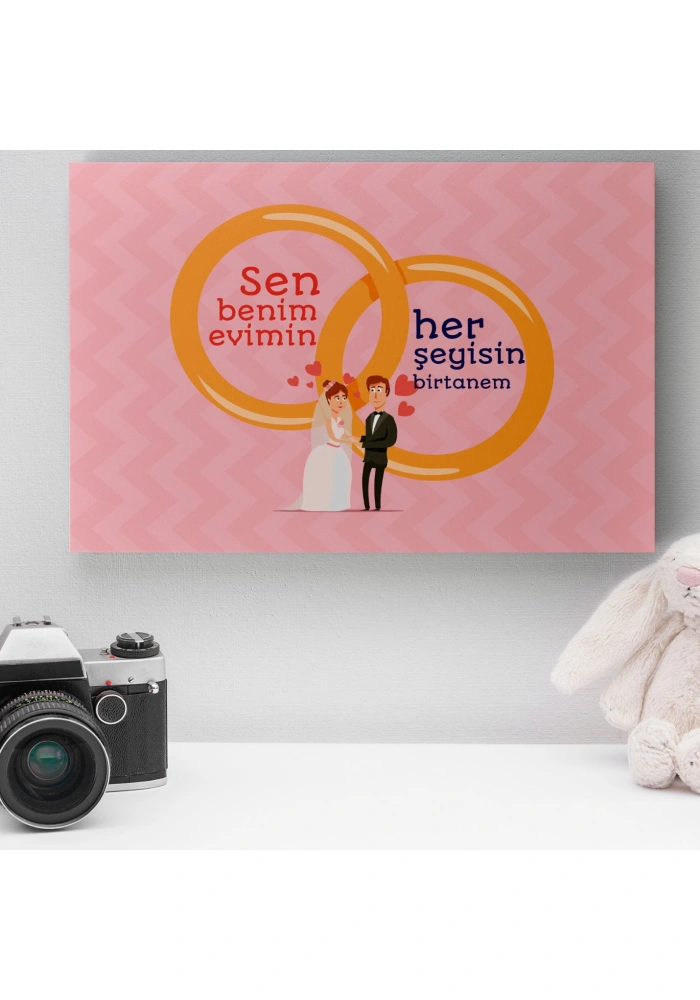 Romantik Tasarımlı Mini Kanvas Tablo - No7